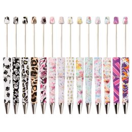 wholesale Leopard DIY Bead Pen Ballpoint Pens Original Beads Pens Customizable Lamp Work Craft Writing Tool