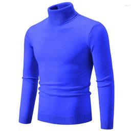 Men's Sweaters Autumn And Winter High Neck Knit Sweater Shirt Slim Fit Long Sleeve Pullover Solid Colour Tops