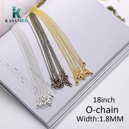 10pcs Lot 1 2mm Silver Gold Bronze Thin Cross Link Chain Fine chain 18inch Womens Silver O Necklace Factory Dire3214