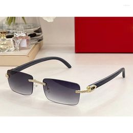 Sunglasses Square Man Fashion Rimless Gradient Rectangle Female Shades Frameless Ocean Lens Designer Sun Glasses Woman0144