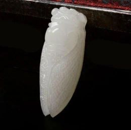 pendant cicada China Jewellery white jade Natural and Carving Jewelry Fashion Amulet