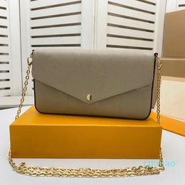 Top Quality Dove Grey Empreinte Leather with Bold Cream Flower Print Envelope Detachable Gold Chain 3 Multi Clutch