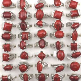 Mixed Size Red Turquoise Rings For Women Fashion Jewelry 50pcs Whole211x