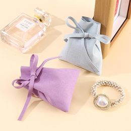 Gift Wrap 50pcs Microfiber Bag For Jewelry Blue Pink Colors Drawstring Pouches Wedding Christmas Candy Bags Packing