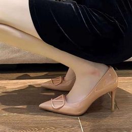 Valentine Designer shoes Pointed metal high heels High Heel Womens Pointed Sexy Color Heel Shoes Banquet Shoes heel YG5CL