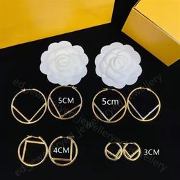 Women's gold and silver hoop earrings designer fashion big character basketball Earrings brand jewelry luxury f earring box h264E
