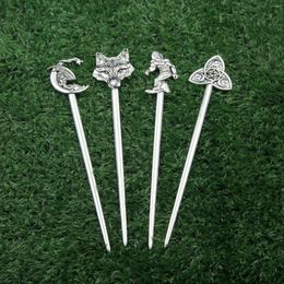 Hair Clips Sanlan Wholesale Retro Alloy Gothic Accessories 4 Set Fashion Viking Women Personality Moon Dragon Hairpin