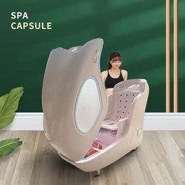 Newest Pemf Therapy Spa Capsule Steam Heating Slimming Equipment with Music Red Light Therapy Far Infrared Ozone Sauna Portable