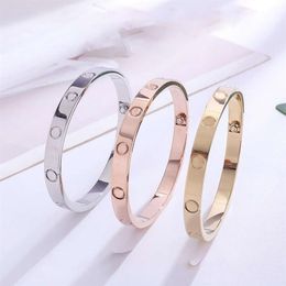 love bangle screwdriver bracelet designs Classic fashion design titanium steel rose gold gemstone bracelets couple male female jew262Z