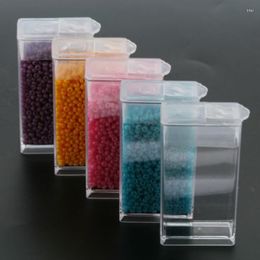 Jewellery Pouches 100pcs Rectangle Clear Plastic Bead Storage Containers For Packaging 5x2.7x1.2cm Hole: 0.9x1cm F60