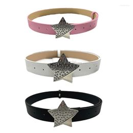 Belts Punk Waist Belt Shinning Star For Woman Men Jeans Trousers Dress Drop