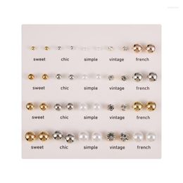 Stud Earrings Faux Pearl Set 20 Pairs Women's Korean Fashion Simple Tassel For Girls Women Ear Ring