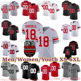 2023 Custom S-6XL NCAA Ohio State Buckeyes Football Jersey 18 Marvin Harrison Jr. 32 TreVeyon Henderson 15 Ezekiel Elliott 6 Kyle McCord 97 Joey Bosa Denzel Burke Sawyer