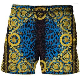 Men's Shorts Summer Casual Brand Men/Women 2023 Breathable Golden Flower 3D Printing Bermuda Male Beachwear Dropshiping