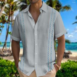 Men's Casual Shirts 2024 Shirt For Men 3d Print Hawaiian Oversized Clothing Fashion Short Sleeved Simple Man