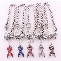 Charm Bracelets Breast Cancer Support Bracelet Pink Ribbon Awareness Gift