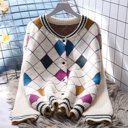 Women's Sweaters Korejepo Round Neck Lazy Sweater Jacket Women Loose Autumn Winter Korean Soft Long Sleeved Knitted Top High Street Cardigan