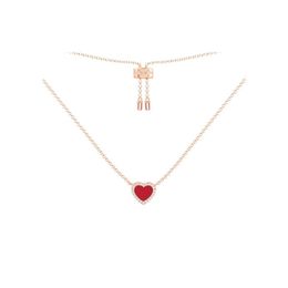 Designer Heart Love Necklace For Women Stainless Steel Accessories Zircon Green Pink Hearts chain for Womens Jewellery Gift2147