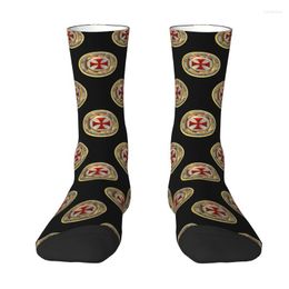 Men's Socks Medieval Symbol Templar Cross Dress Mens Womens Warm Funny Novelty Knights Masonic Crew