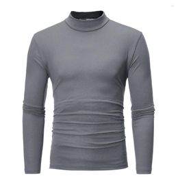 Men's Sweaters Men Mock Neck Basic Blouse Winter Thermal T-shirt Plain Clothing Pullover Long Sleeve Top Warm Comfortable Turtleneck