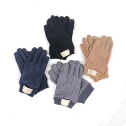 Hats Scarves Sets Five Fingers Gloves New Men Leather Gloves Matt Fur Mittens PU Five Fingers 4 Colors With Tag Male Suede Split Finger Gloves Wholesale