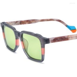 Sunglasses Multicolor Matte Square Personalised Unisex Uv400 Gradient Handmade Acetate Solar Eyeglasses Optical Eyewear