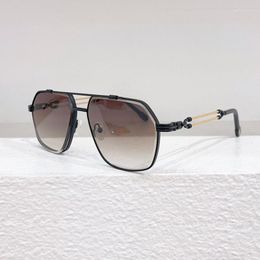 Sunglasses Fashion Vintage Alloy Double Bridge Design Frame Women Men Classic Designer Trend Travel Sun Glasses