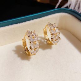 Hoop Earrings Wheat Women Gold Plated Imitation Crystal Cute Gift Item For Girls Korean Teens Little 2023 Trending