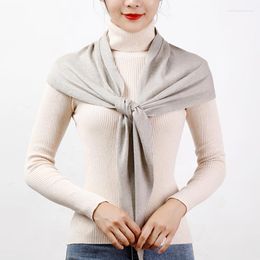 Scarves Women Wool Knitted Shawl 4 Season Warm Neck Shoulder Protect Scarf Wraps Korea Fashion Fake Collar Multifunctional