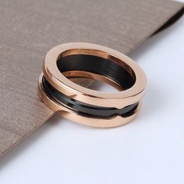 Couple Ring Black white ceramic ring rings for women mens designer ring Luxury Brand Jewelry Designer Circular finger Atmosphere Simple