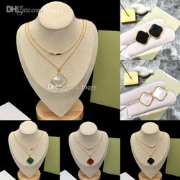 Designer Jewellery Choker Clover Pendant Necklaces Large Ladies Sweater Chain Charm Earrings Stud Classic Love Charm Couple Gift Scr252S