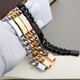 Designer bracelets for Men and Women Stainless Steel cuban Link Iced out bracelets bracciali Chain Bracelet for women Male Drop Sh243K