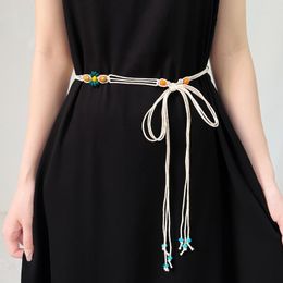 Belts Multi-type Can Choose Bohemian Style Waist Belt Women Elastic Weave Braided Thin Waistband Colourful Rope