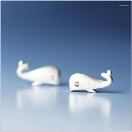 Stud Earrings Silver Plated Jewellery Fashion Cute Personality Little Beautiful Whale Anti-allergic Female SE161