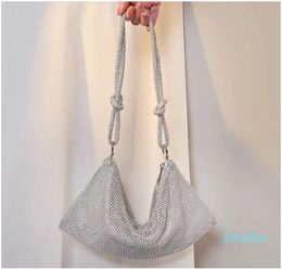 Evening Bags Soft Bucket Design Women Rhinestones Female Day Clutch Diamonds Zipper Hot High Qualit