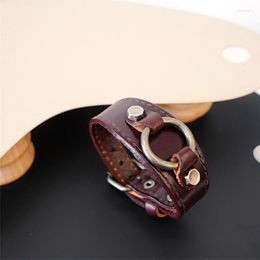 Charm Bracelets Retro Multi-layer Cowhide Bracelet Men Creative Design Locomotive Wristband Genuine Fashion Jewellery