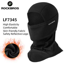 Cycling Caps Masks ROCKBROS official Snowboard Face Mask Windproof Warm Thermal Fleece Ski Mask Breathable Running Camping Skiing Ear Cap 230928