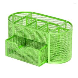 Storage Bags Mesh Pen Holder 9-Grid Desk Pencil Organiser Desktop Box For School Art Supplies Stationary Metal Dorm