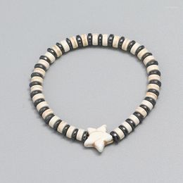 Strand Fashion Ocean Style Starfish Charm Coconut Shell Bracelet Elastic Handstring Friendship Retro Jewellery Gift
