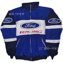 F Racing Suit Personalized Style Cool Full Embroidery Casual Long Sleeve Cotton Coat A Race