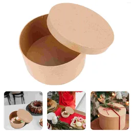 Take Out Containers Round Cake Box Kraft Paper Cookie Case Container Sweet Dessert Wedding Cookies Home Holder