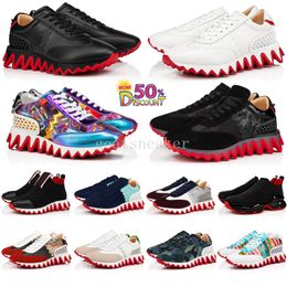 Red Bottoms Shoes Casual Shoes Loafers Designer shark Platform Fashion lace up low cut leather mens womens sneakers 23 K3JC