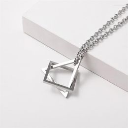 Pendant Necklaces Korean Version Cold Wind Triangle Square Combination Necklace For Men And Women Couples Wholesale