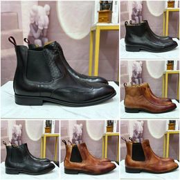 Chelsea boots designer Men Boots luxury leather high-quality Dual tone boots Size 39-45