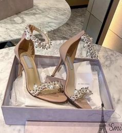 Top Designer Summer Bridal Wedding Dress Thyra Sandals Shoes Perfect Brands Lady Strass High Heels Women's Sexy Walking Sandalias With Box EU35-43