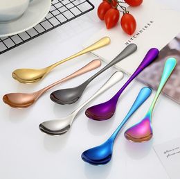 Spoons 7PCS/Set 304 Stainless Steel Spoon Tableware Adult Metal Soup Ladle Pot Kitchen Accessories