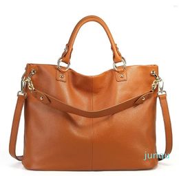 High-grade First Layer Cowhide Women's Handbag Fashion Leather Single Shoulder Messenger Tote Bag
