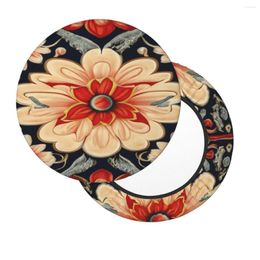 Pillow Orange Art Nouveau Pattern Round Bar Chair Cover Decorative With Elastic Strap For