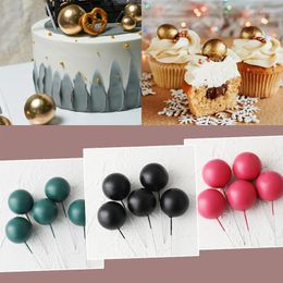 Cake Tools 10Pcs Morandi MULTI Color Foam Ball Topper Happy Birthday Cupcake Wedding Christmas Balloon Toppers Party Decoration
