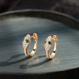 Ear Cuff 925 sterling silver luxury European and American personalized diamond snake-shaped retro earrings Earrings 230928